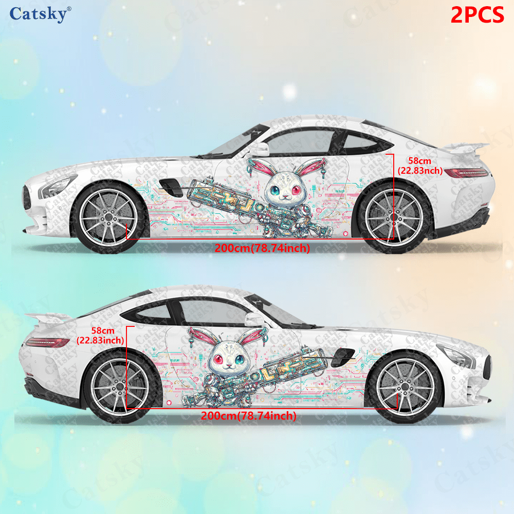 2pcs Cyberpunk Line Tech Bunny - Tech Accessories Gifts のレビューと価格