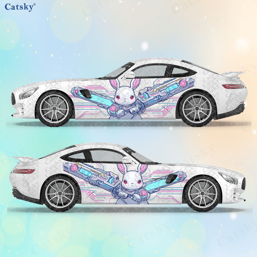 2pcs Cyberpunk Line Tech Bunny - Tech Accessories Gifts のレビューと価格