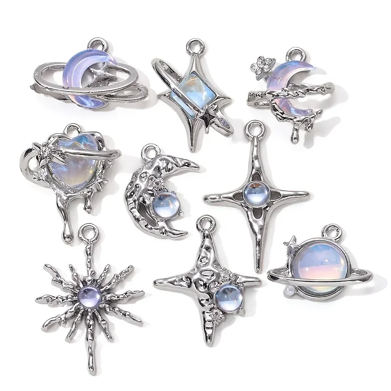 9pcs New Star Moon Enamel Char - Y2K Tech Accessories のレビューと価格