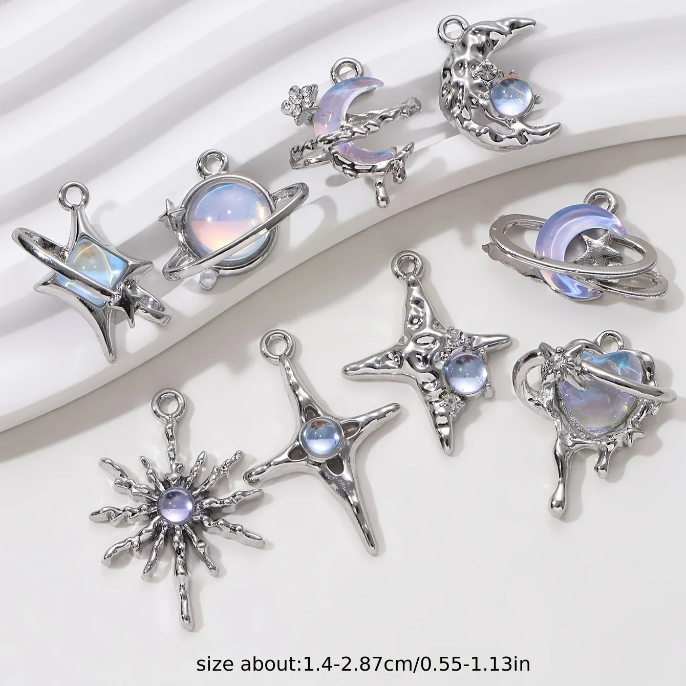 9pcs New Star Moon Enamel Char - Y2K Tech Accessories のレビューと価格