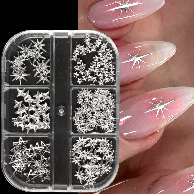 Metal Silver Star Nail Rivet S - Y2K Tech Accessories のレビューと価格