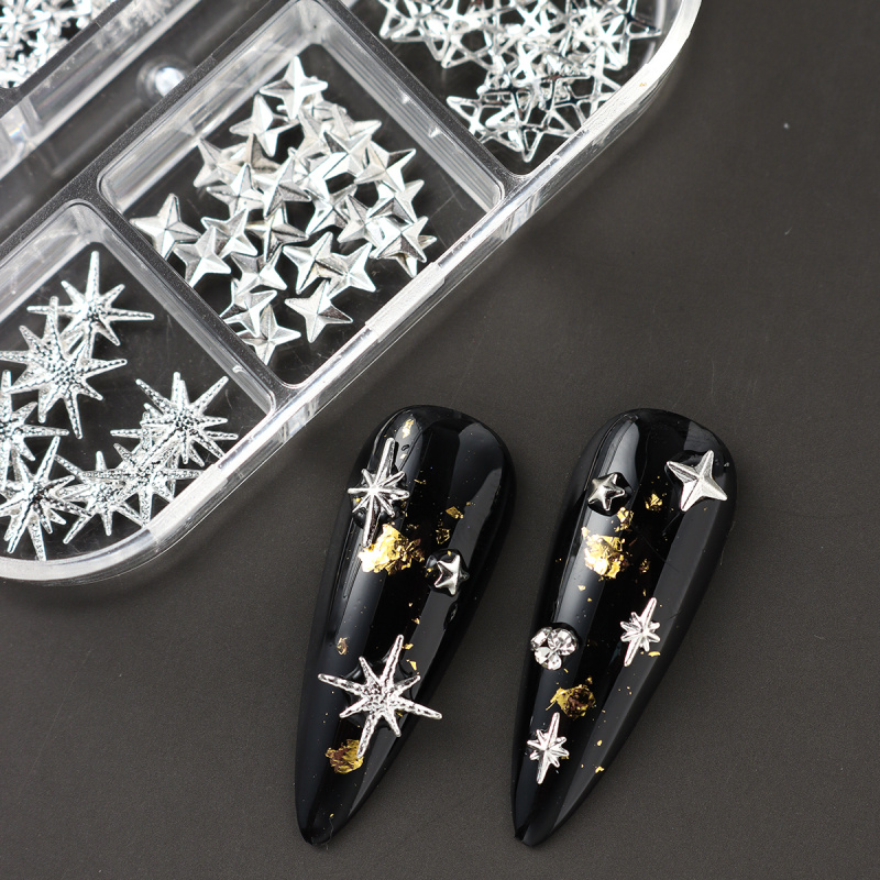 Metal Silver Star Nail Rivet S - Y2K Tech Accessories のレビューと価格