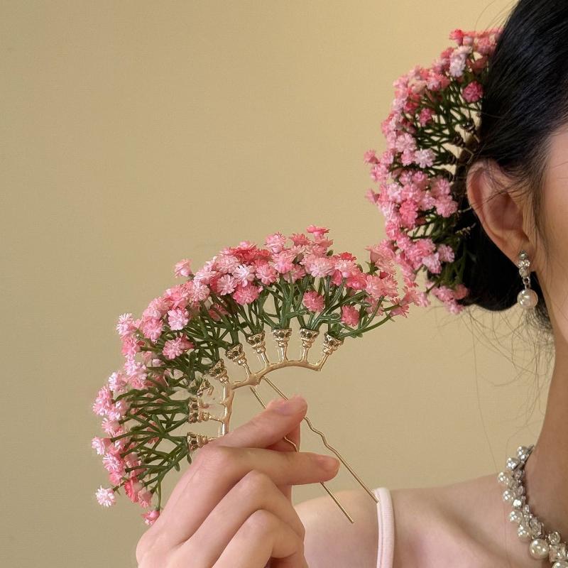 Artificial Flower Bridal Weddi - Tech Hair Accessories のレビューと価格