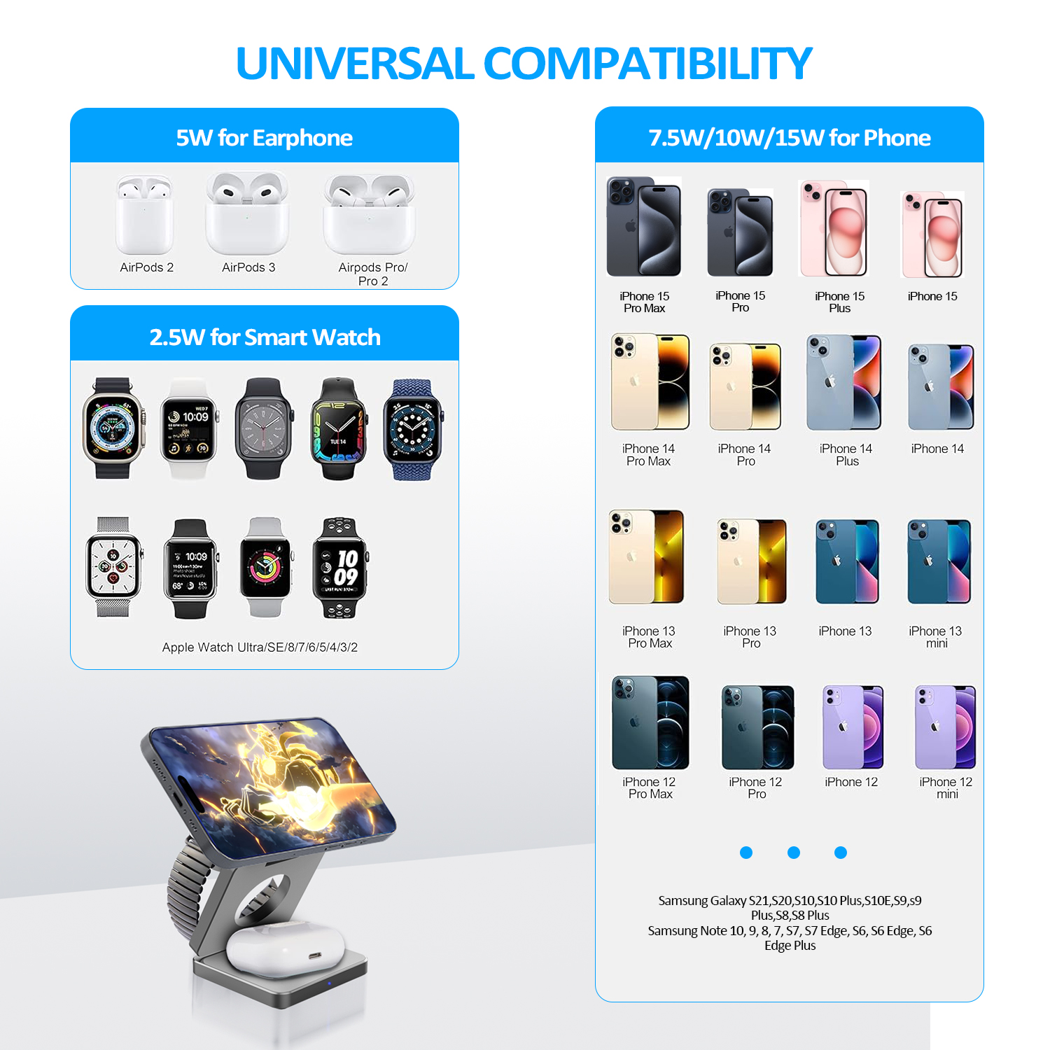 15W 3 in 1 Magnetic Wireless C - Wireless Charger 3 In 1 のレビューと価格