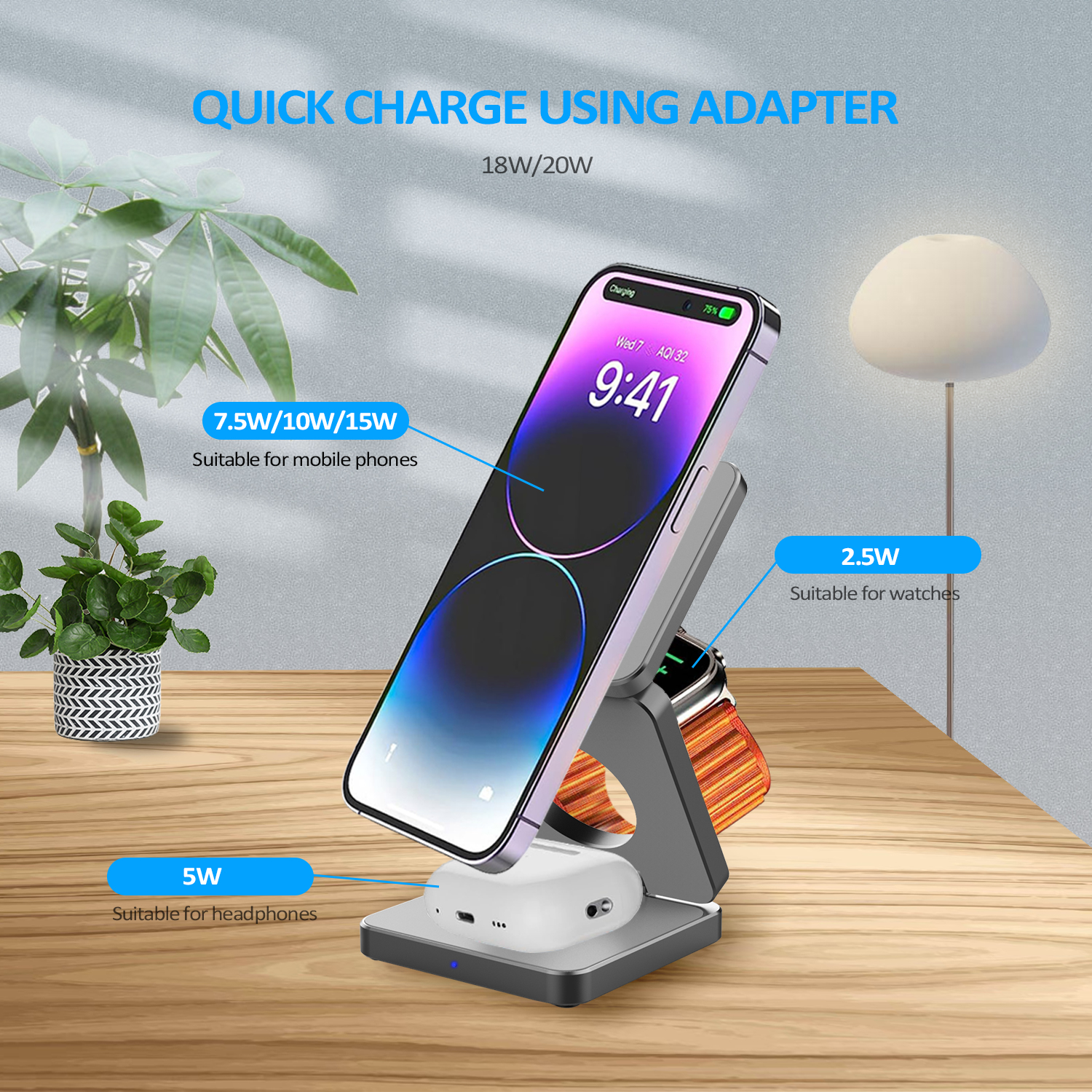 15W 3 in 1 Magnetic Wireless C - Wireless Charger 3 In 1 のレビューと価格