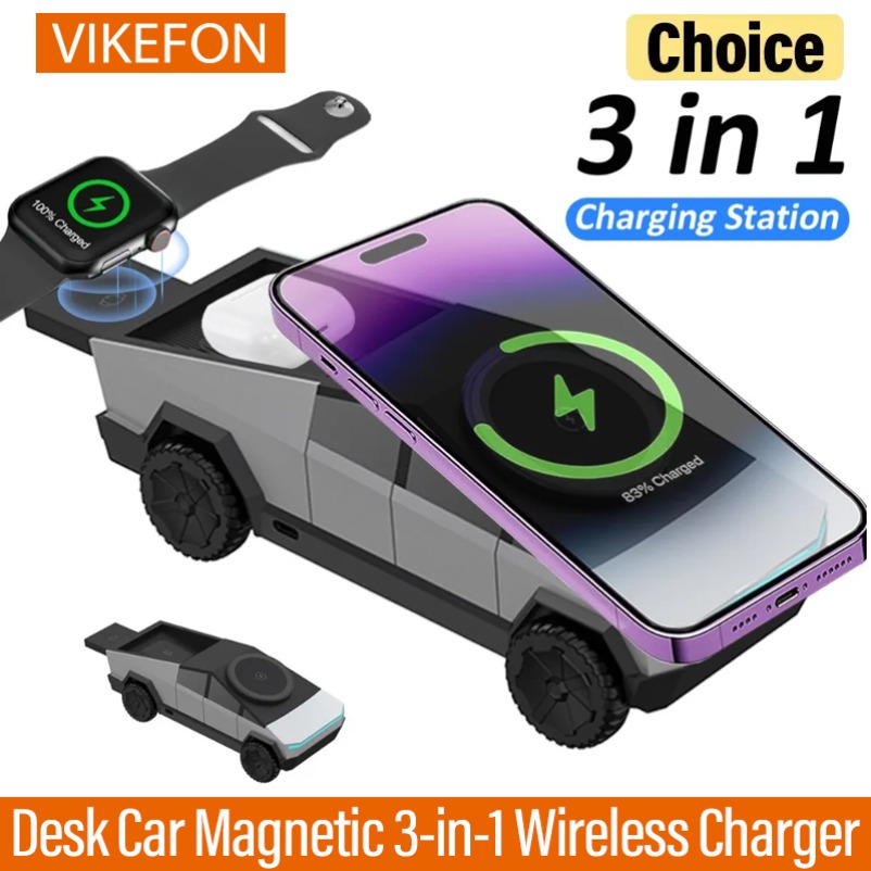 VIKEFON Desk Car Magnetic 3-in - Wireless Charger 3 In 1 のレビューと価格