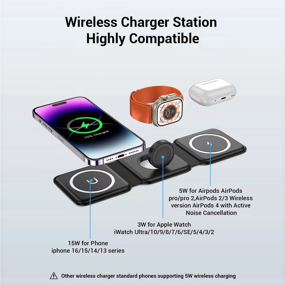 3-in-1 Magnetic Folding Wirele - Wireless Charger 3 In 1 のレビューと価格
