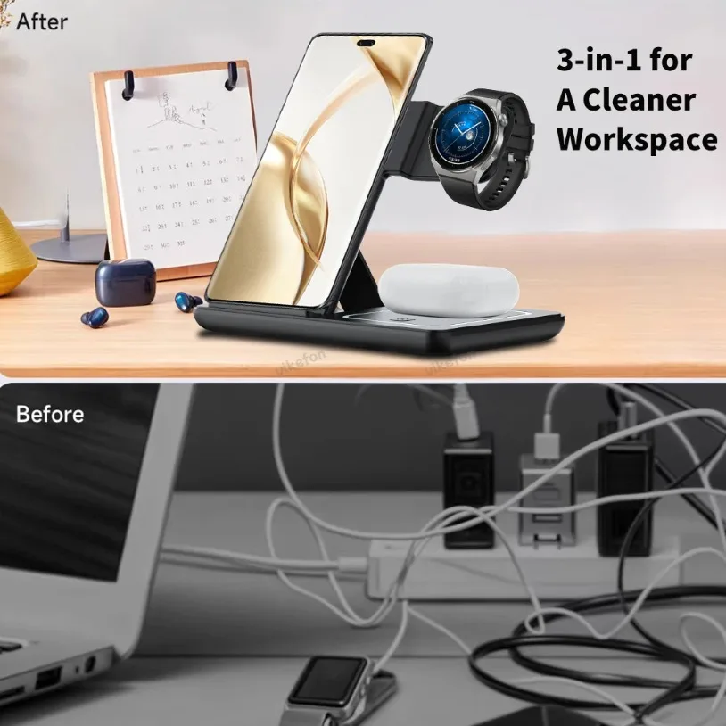 3 in 1 Foldable Wireless Charg - Wireless Charger 3 In 1 のレビューと価格
