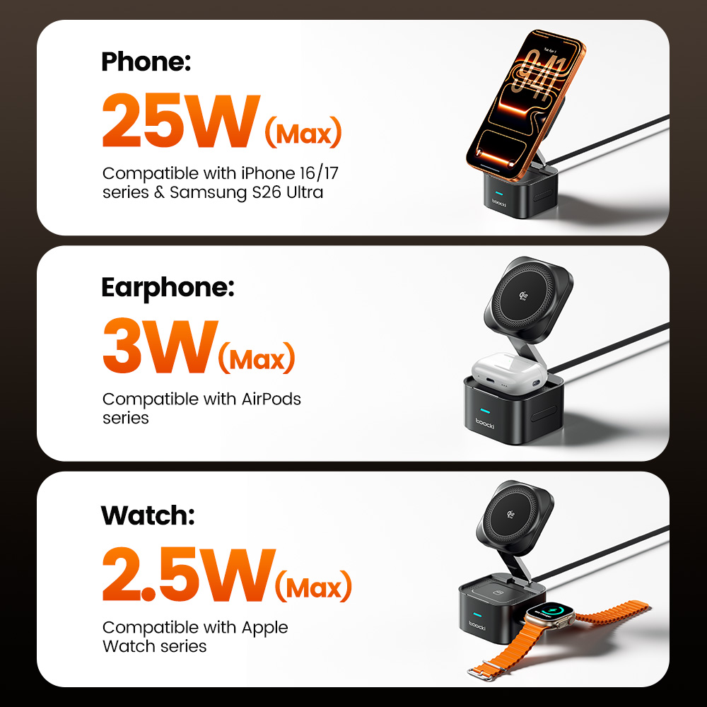 Toocki QI2.2 25W Wireless Char - Wireless Charger 3 In 1 のレビューと価格