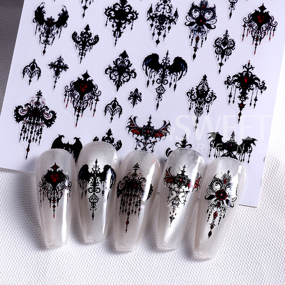 7/8pcs 3D Gothic Black Hallowe - Y2K Tech Accessories のレビューと価格