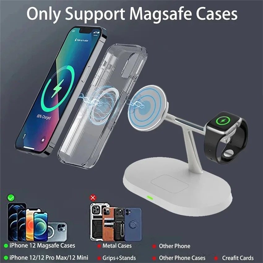 Magnetic Wireless Charger Stan - Wireless Charger 3 In 1 のレビューと価格