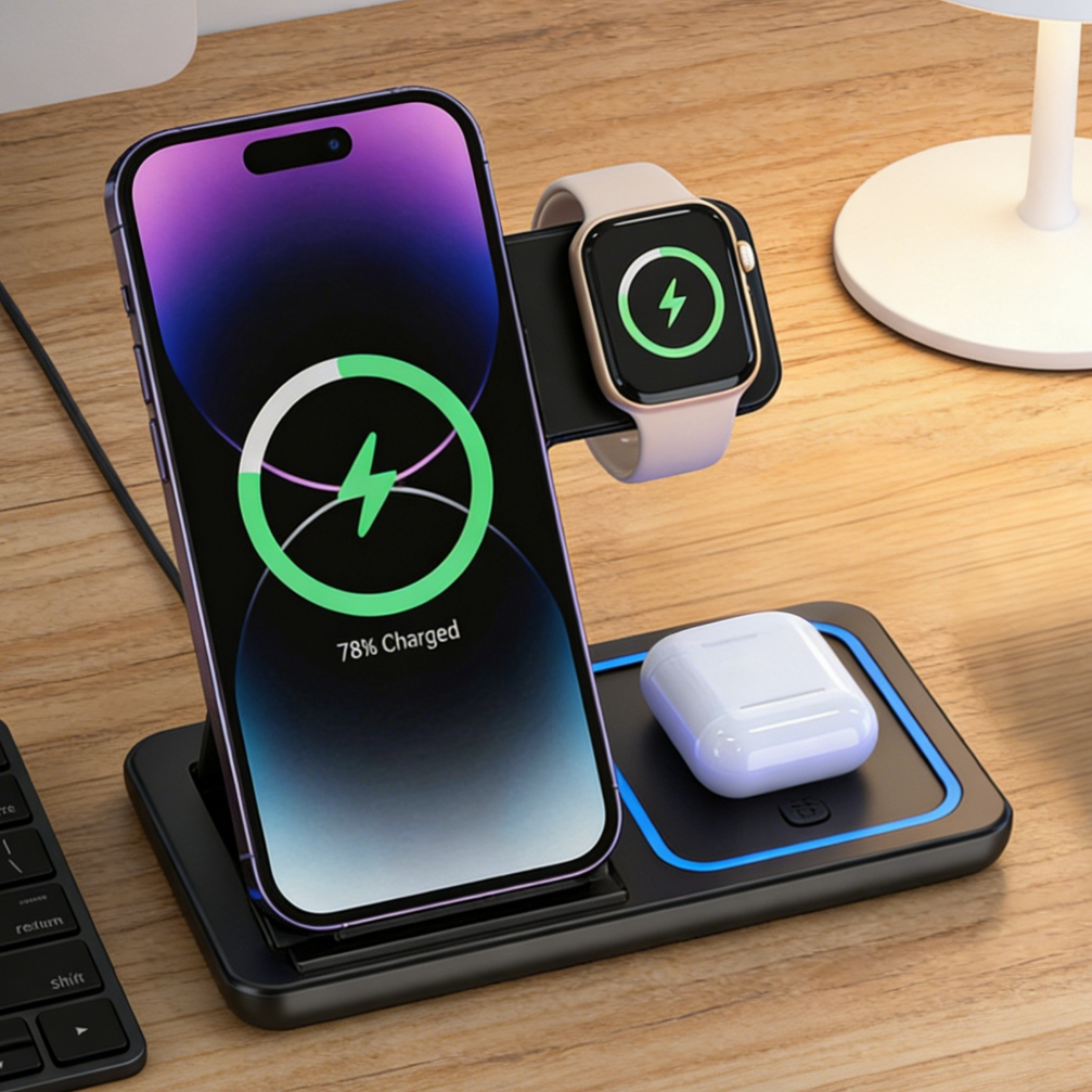 Foldable 3 in 1 Wireless Charg - Wireless Charger 3 In 1 のレビューと価格
