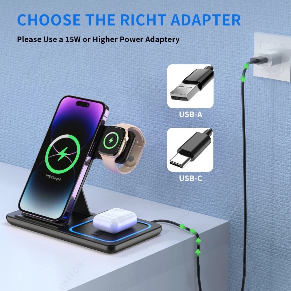 Foldable 3 in 1 Wireless Charg - Wireless Charger 3 In 1 のレビューと価格