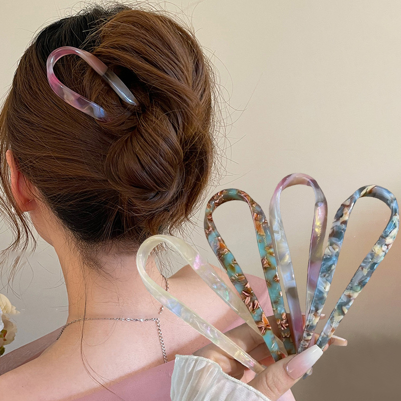 U-Shaped Hair Sticks Acetate A - Tech Accessories For Women のレビューと価格