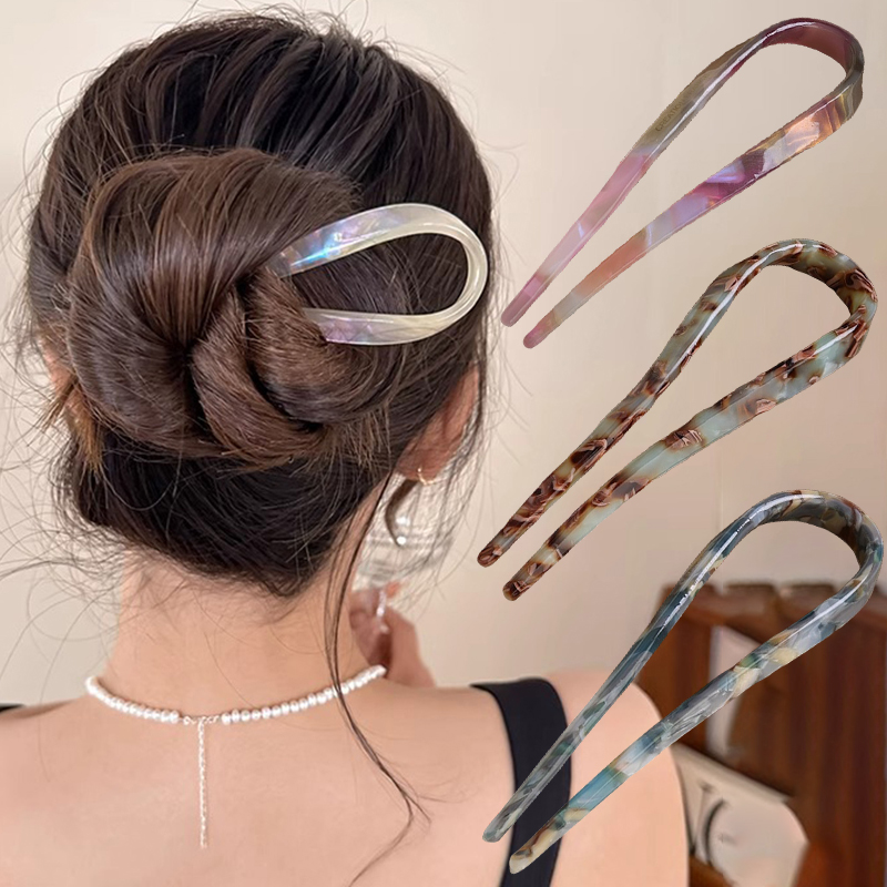 U-Shaped Hair Sticks Acetate A - Tech Accessories For Women のレビューと価格