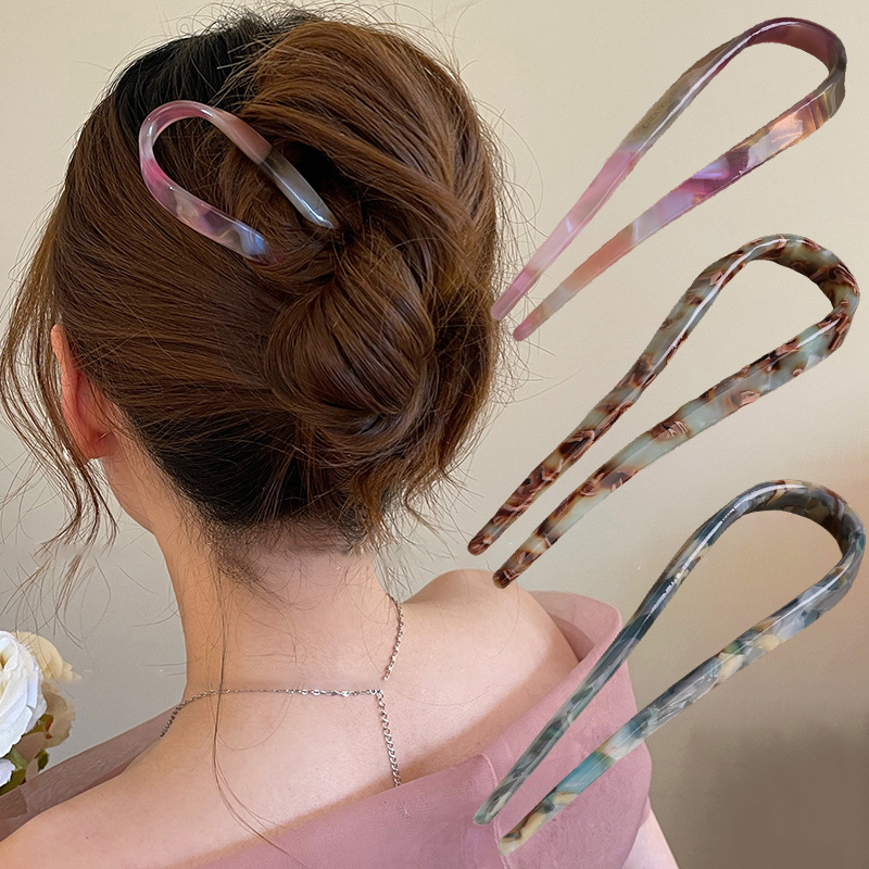 U-Shaped Hair Sticks Acetate A - Tech Accessories For Women のレビューと価格