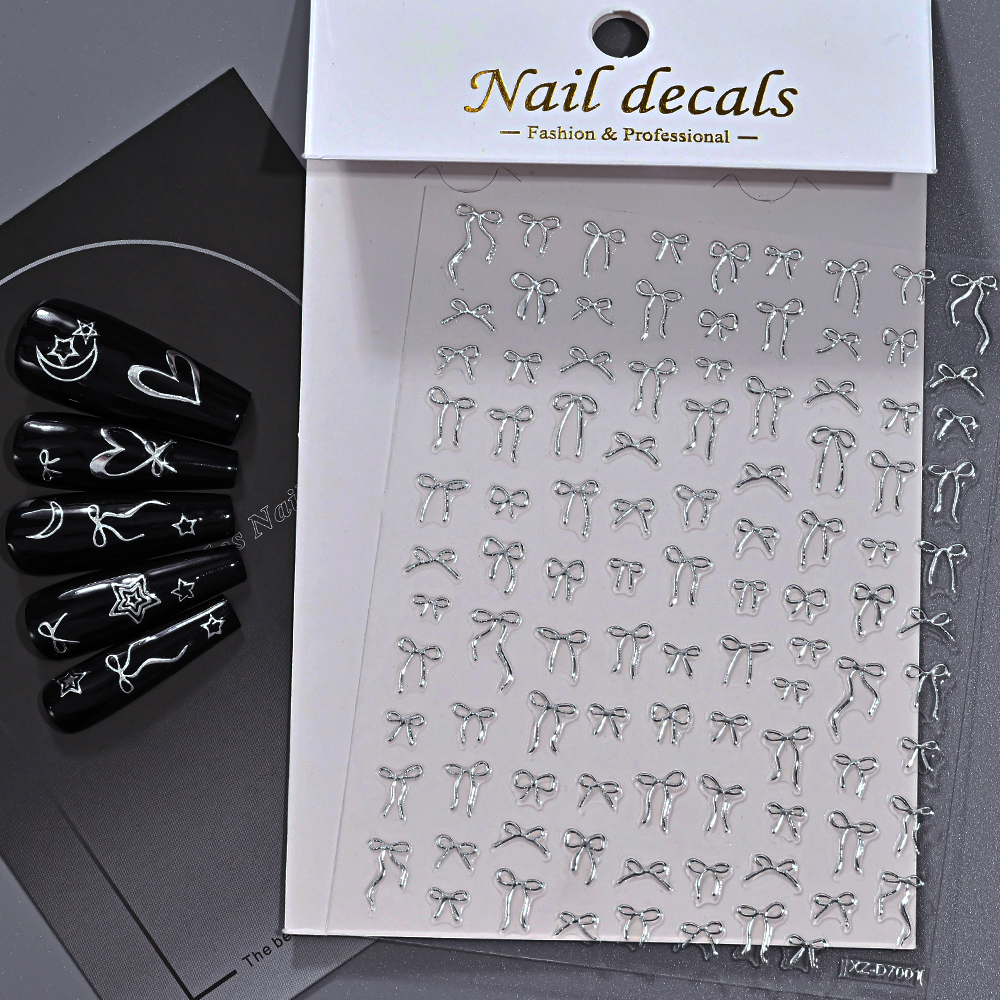 1Pcs 3D Metal Silver Bowknot N - Y2K Tech Accessories のレビューと価格