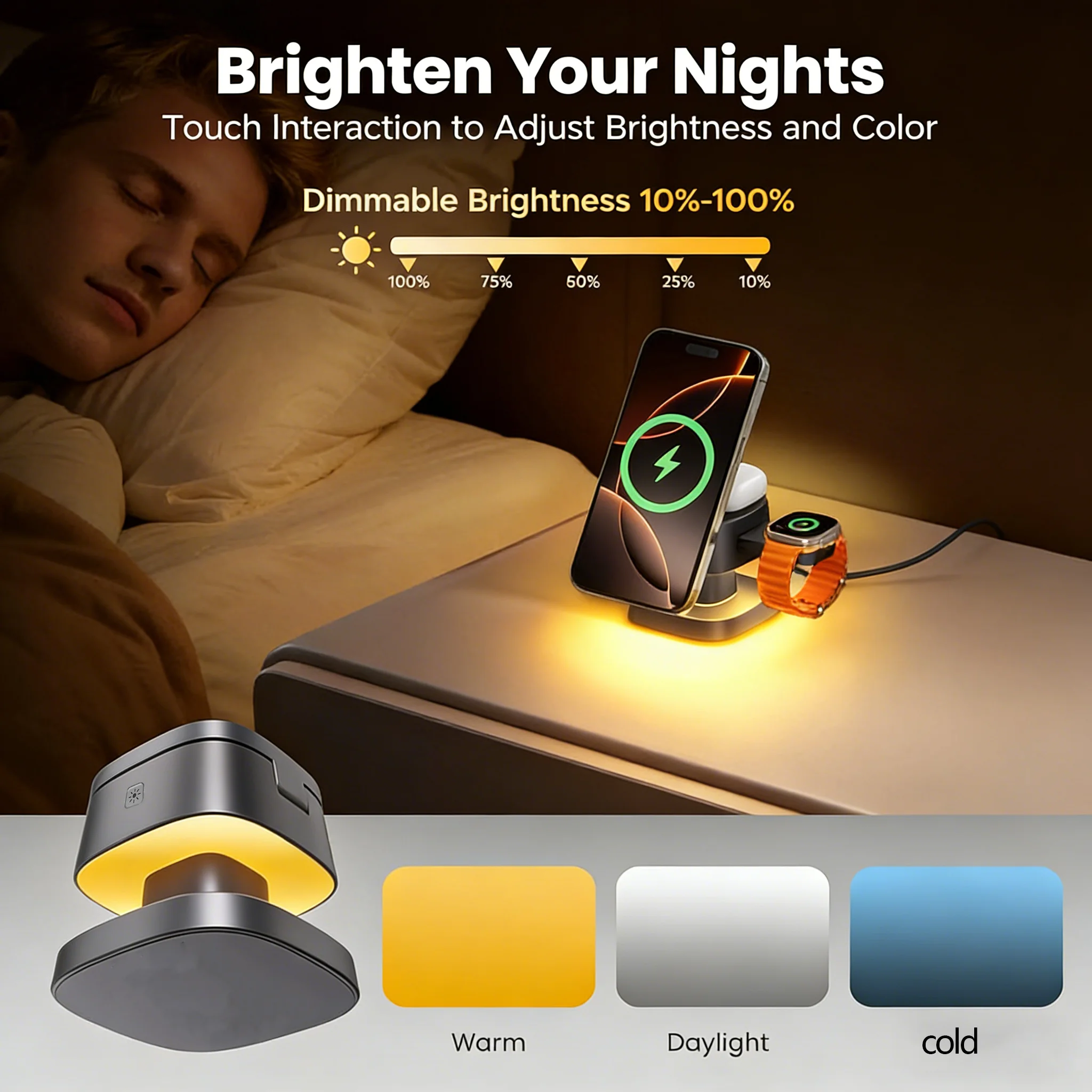 TIMESS Night Light Mashroom Wi - Wireless Charger 3 In 1 のレビューと価格